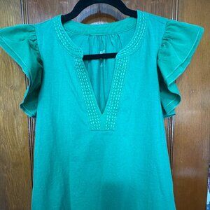 Maeve Ruffle Sleeve Top NWT